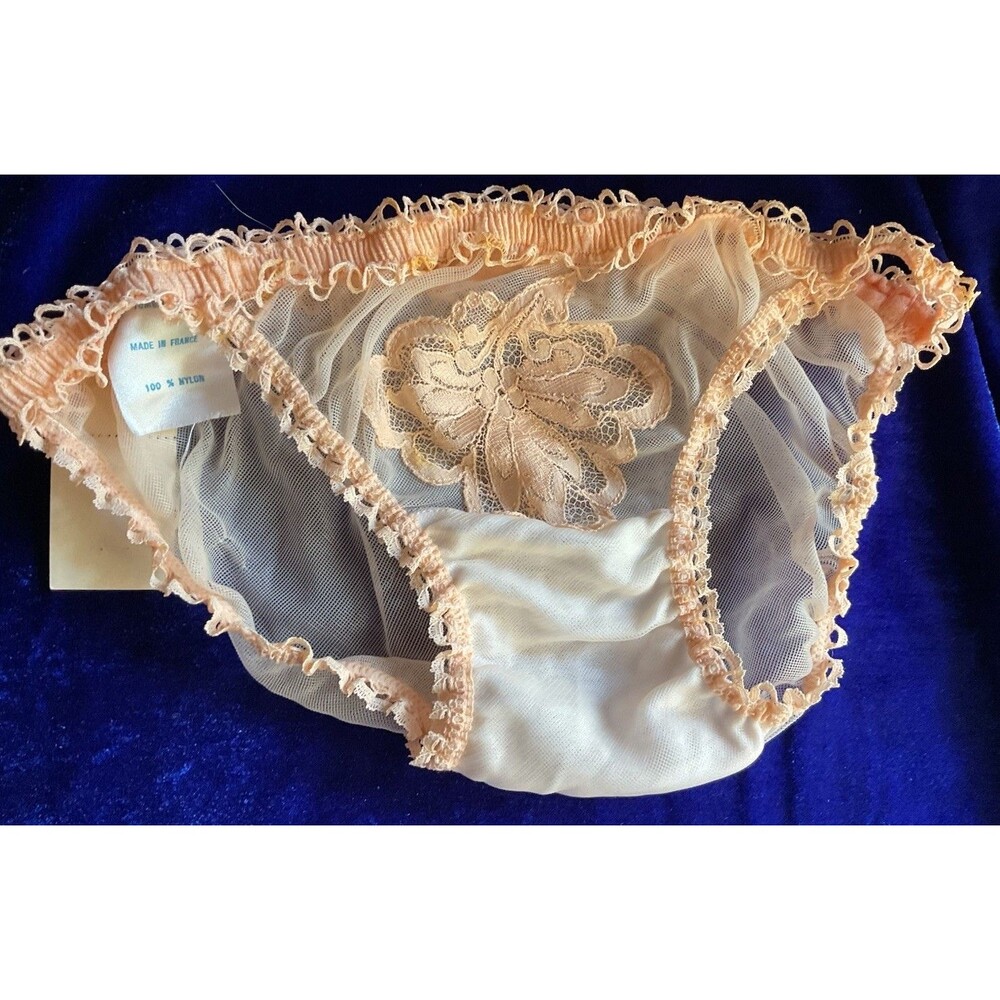 NWT Vintage SHEER 60’s Chiffon PANTIES String Bikini France Babydoll  Nylon 40/S